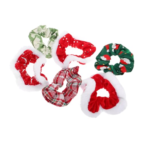 CALLARON 6stücke Teiliges Weihnachts-haargummis Mit Weichem Elastischem Material Und Festlichem Design Für Damen Und Mädchen Für Festliche Anlässe Und Feiertagsoutfits von CALLARON