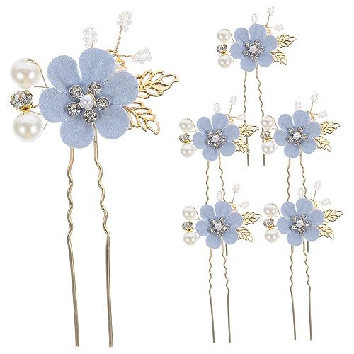 CALLARON 6stücke U-förmige Haarnadeln Für Bräute Mit Perlen Und Strass Elegante Blumen-haarspangen Für Hochzeiten Abschlussball Und Besondere Anlässe Leicht Langlebig Für Frauen Und Mädchen von CALLARON