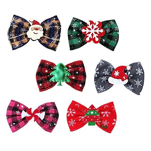 CALLARON 6stücke Weihnachts Haarspangen Für Mädchen Niedliche Rote Schleifen Haarnadeln Zufällige Designs Weihnachtsaccessoires Für Mädchen von CALLARON