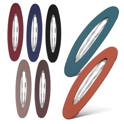 CALLARON 7stücke Druckknopf-haarspangen Ovale Flache Haarspangen Für Damen Haarspangen Für Dünnes Haar Und Fransen Minimalistischer Haar-schmuck Robuste Styling-clips von CALLARON