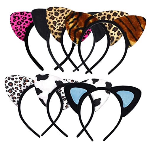 CALLARON 7 Stück Katzenohren Haarreif Teiliges Süßes Headdress für Partys und Cosplay Farbenfrohes Accessoire für Erwachsene Bequem Perfektes von CALLARON