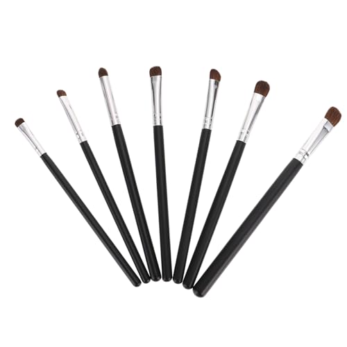 CALLARON 7 Stück Make-up-Pinsel-Set abgewinkelt machen Sanft Farbe Pulver Lidschatten -Applikatorbürste Make-up Pinsel Make-up-Detailpinsel Make-up-Tool für Lidschatten Rosshaar Schwarz von CALLARON