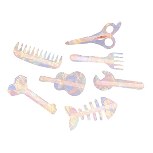 CALLARON 7 Stück Acryl Haarspangen für Mädchen Damen Leichte Haarklammern in Verschiedenen Farben für Kinder Alltags und Festtags Outfits von CALLARON