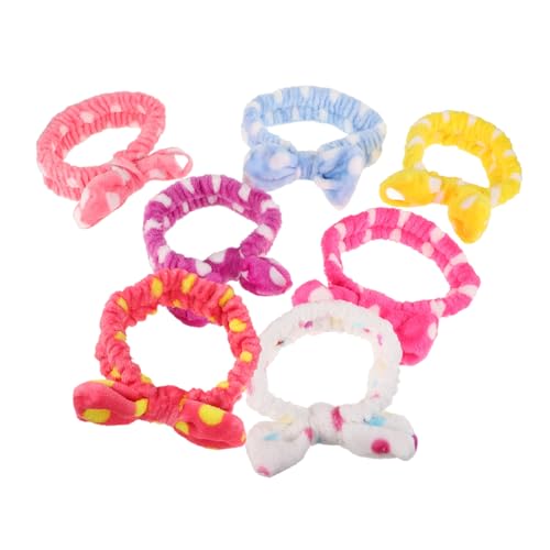 CALLARON 7stücke Stirnband Aus Korallenvlies Mit Schleife Saugfähig Und Schnell Trocknend Für Damen Und Mädchen Zum Waschen Gesichts Und Schminken Haarband-set -teilig Gemischte Farben von CALLARON