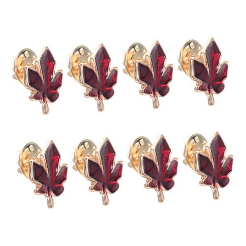 CALLARON 8 Stück Kleine Rote Ahornblatt-brosche aus Kanadische Damen-brosche mit Zeitlosem Motiv Vielseitig Tragbar für Anzug Hemd Rucksack und Festliche Anlässe von CALLARON