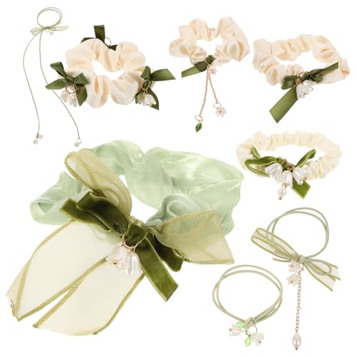 CALLARON 8stücke Elastische Haar Bänder Haarschmuck Für Damen Mädchen Frisur Accessoires Mit Schleife Für Pferdeschwanz Halter von CALLARON