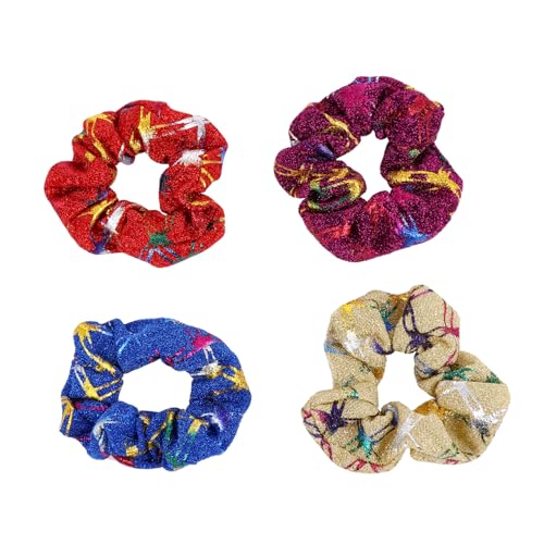 CALLARON 8 Stück Teiliges Weihnachts Haargummi Elastische Haarschleifen in Metallic Weiche Bunte Haarbänder für Damen Komfortabel und Schonend Festliche Haarschmuck Accessoires für Alltag von CALLARON