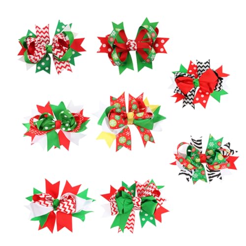 CALLARON 8 Stück Teiliges Weihnachts Haarspangen Hochwertige Haarschleifen für Mädchen für Weihnachten Partys und Besondere Anlässe Stilvolle Haaraccessoires mit Festlichem Design von CALLARON