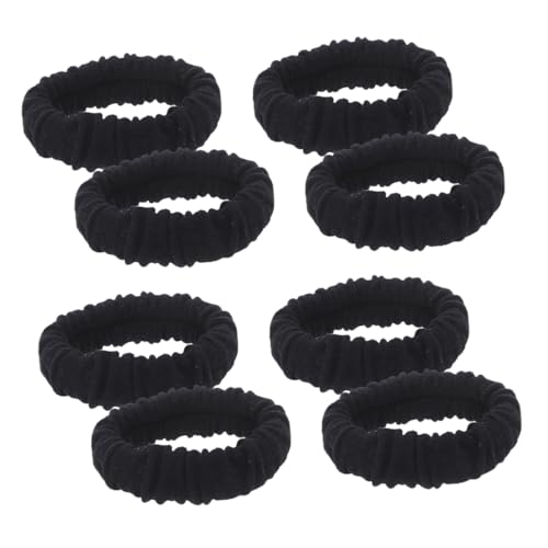 CALLARON 8 Stück elastisches Haarband Stirnband aus schwarzem Samt Haarbänder für dünne Haare Slip-Haargummis große Haargummis Glitzer-Stirnband für Mädchen Stoff Black von CALLARON