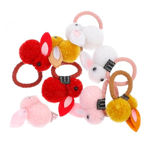 CALLARON 8stücke Kaninchen-haargummis Party-haarspange Kaninchen-haarringe Elastisches Hasen-haarband Junge Mädchen-kopfschmuck Halbkugelkopf Duttkopf Pferdeschwanz Oder Geflochtenes Haar von CALLARON