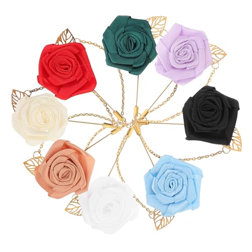 CALLARON 8stücke Rosenblütenbrosche Für Damen Rosenschmuck Mit Strass Brustblume Zur Hochzeit Anstecknadel Für Tasche Kopfschmuck Für Hochzeit Ansteckblume Für Herrenanzüge von CALLARON