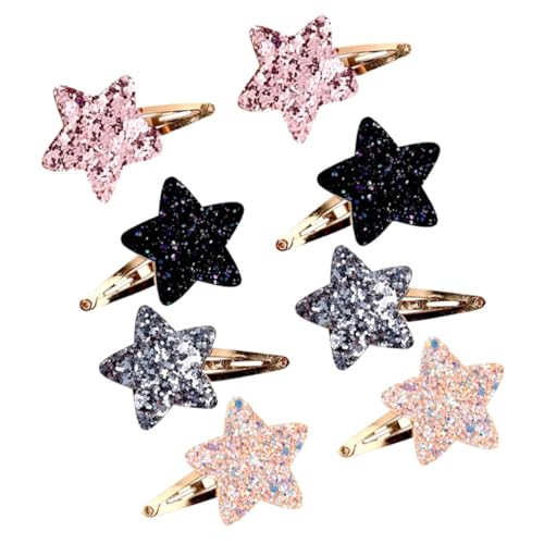 CALLARON 8stücke Stern Haarspangen Mit Pailletten Druckknopf Haarspangen Dekorative Kleine Haarclips Für Frauen Mädchen Seitliche Haarschmuck Accessoires von CALLARON