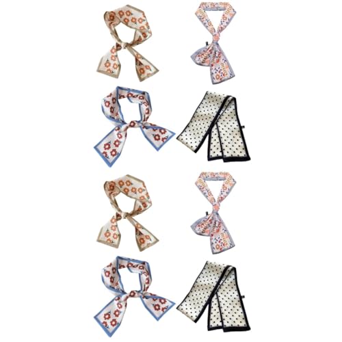 CALLARON 8stücke Teiliges Haarschals Für Damen Elegante Leichte Haarbänder Mit Blumen Und Punktmuster Für Pferdeschwanz Und Alltagslook Für Jedes Alter Und Anlass von CALLARON