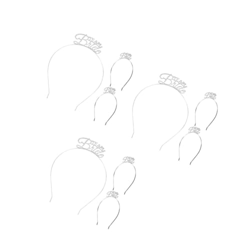 CALLARON 9 Stck Teiliges Haarschmuck aus Metall Silberfarbene Single Party Haarreifen Rutschfeste Haarklammern für Junggesellinnenabschied und Party Dekoration von CALLARON