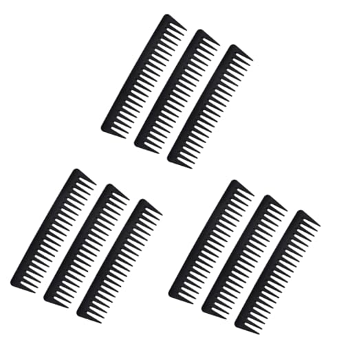 CALLARON 9 Stck Teiliges Vintage Haarkamm mit Breiten Zähnen Statisch und Bruchsicher Professioneller Friseur Haarkamm für Herren zum Stylen von Slicked Back Haaren Langlebig und Schonend von CALLARON