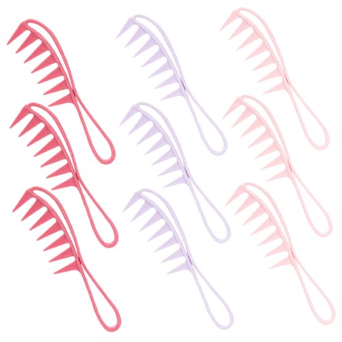 CALLARON Haarkamm mit 9 Stück Kunststoff Entwirrungskamm für Lockiges Haar für Damen und Herren Leicht und Tragbar für von CALLARON