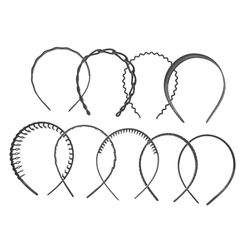 CALLARON 9 Stück Rutschfeste Haarbänder mit Zähnen für Sport Yoga Makeup Anwendungen und Gesichtswäsche Sicheres Tragegefühl von CALLARON