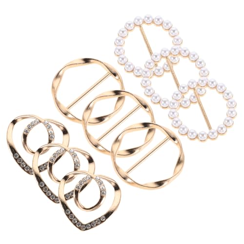 CALLARON 9 Stück Stilvolle T Shirt Metall Clips mit Strass Perlen und Schnallen für Damen Halterung für Schals Hemden und von CALLARON