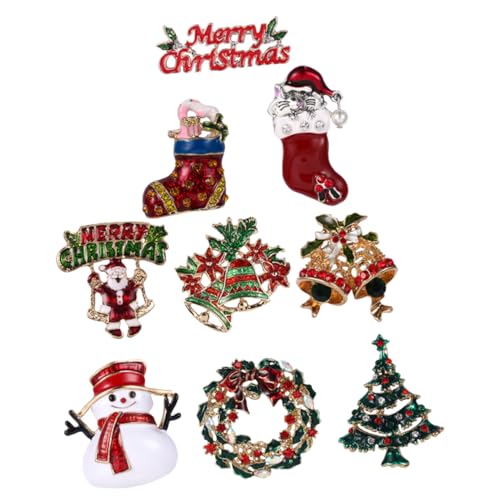 CALLARON 9 Stück Teiliges Weihnachtsbroschen aus Anstecknadeln mit Festlichen Motiven Vielseitig für Kleidung Taschen Rucksäcke und Accessoires Leichte und Stilvolle Zufällige Farbe von CALLARON