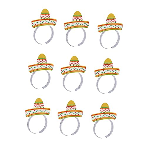 CALLARON 9st Mexikanisches Stirnband Haarreifen Kopfbedeckung Für Damen Party-kopfschmuck Praktischer Kopfschmuck Damen Stirnbänder Sombrero-hüte Für Erwachsene Papier Bilden Fein Fräulein von CALLARON