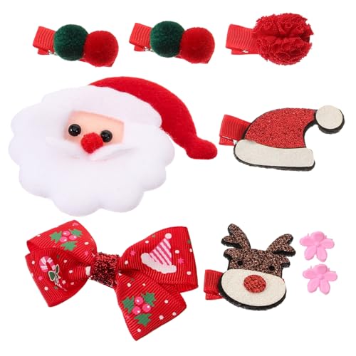 CALLARON 9stücke Teiliges Weihnachts-haaraccessoire Mädchen Bunte Haarklammern Haargummis Und Clips Im Cartoon-stil Für Festliche Anlässe Und von CALLARON