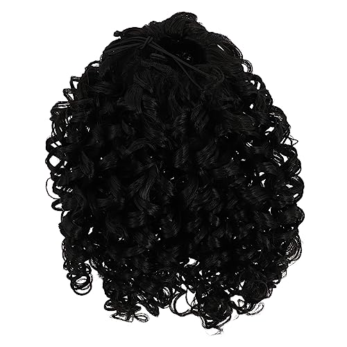 CALLARON Afrikanischer Lockiger Pferdeschwanz mit Elastischem Netz Verstellbare Synthetische Haarverlängerung für Damen Voluminös Sicherer durch Clips Bequem und Hautfreundlich von CALLARON