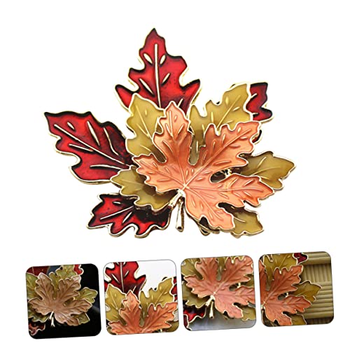 CALLARON Ahornblattförmige Brosche Dreischichtige Schmuckanstecknadel Vielseitige Dekoration für Kleidung Taschen und Hochzeitsbouquets Perfektes für Frauen und Mädchen von CALLARON