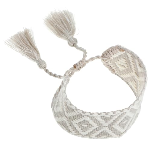 CALLARON Armband Größer Kameragurt Am Handgelenk Brieftasche Am Handgelenk Daumenstütze Ringe Handgelenkmanschetten Handgewebtes Fußkettchen Handgelenkbandagen Perlen Light Grey Polyester von CALLARON
