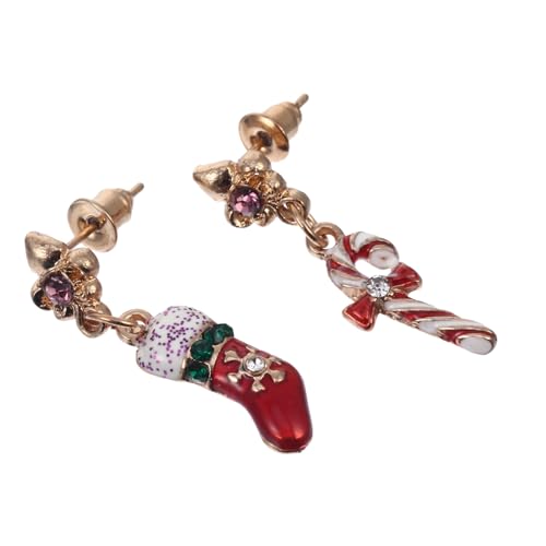 CALLARON Asymmetrische Weihnachts Ohrringe Leichte Kreative Ohrstecker Festlicher Modeschmuck Einzigartiges Design für Damen Tragbar Origineller Ohrschmuck zu Weihnachten von CALLARON