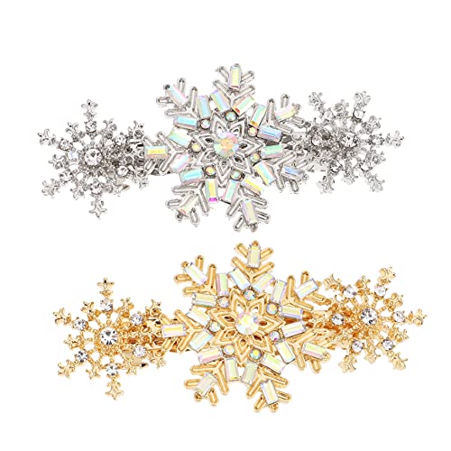 CALLARON 2stücke Dekorative Schneeflocke Haarnadeln Mit Strass Mädchen Haarspangen Exquisiter Kopfschmuck Für Jeden Anlass von CALLARON