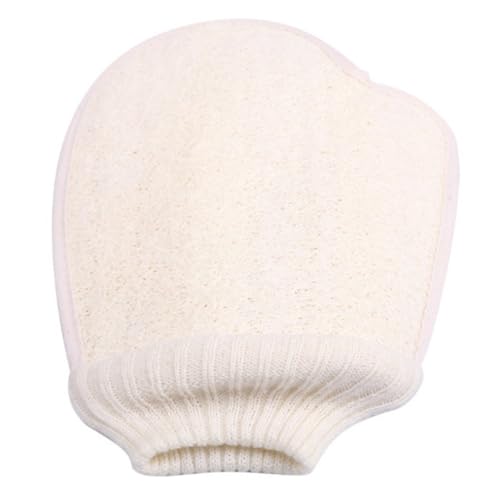 CALLARON Badetuch Handschuhe Badehandschuh Rückenscheuerhandschuh Körperwäscher Peeling-handschuhe Weiß von CALLARON