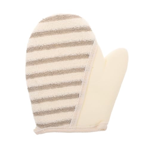 CALLARON Badeversorgung duschbürste körperbürste Hautschrubber-Handschuh Peeling-Handschuh massage-handschuh badetuch schrubben waschen nass Hautreinigungshandschuh Body Scrub Shoste Flachs von CALLARON