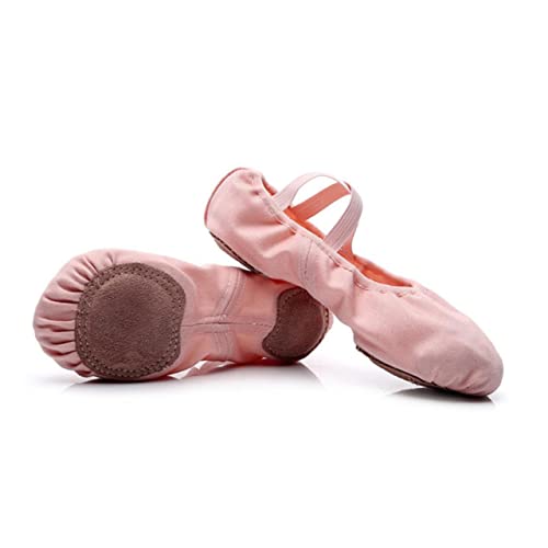 CALLARON Ballettschuhe Damen Ballettslipper mit Elastischem Riemen Atmungsaktiv Professionelle Geteilte Ledersohle rutschfest Geeignet für Yoga Ballett Modern Dance Hautfarben von CALLARON