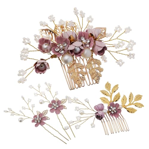 CALLARON Blumen Haarkämme Mit Perlen Und Strass Set Für Hochzeiten Und Besondere Anlässe Haaraccessoires Für Damen Handgefertigte Blumenhaarnadeln Und Seitliche Kämme von CALLARON