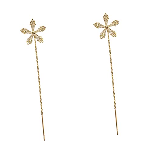 CALLARON Blumen Ohrhänger mit Quaste und Zirkonia Glitzernde Längliche Ohrringe für Besondere Anlässe und Täglichen Gebrauch Leicht und Komfortabel zu Tragen von CALLARON
