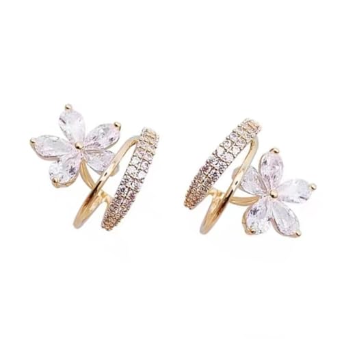 CALLARON Blumen Zirkonia Ohrstecker für Damen Krallen Design Ohrringe Trendiger Modeschmuck für Glänzende Ohrringe für Valentinstag oder Jahrestag Hypoallergen und Komfortabel zu Tragen von CALLARON
