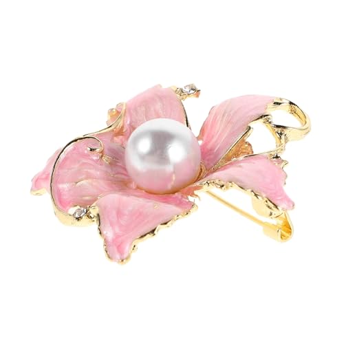 CALLARON Blumenbrosche Legierung mit Perlenakzent für Damen Anstecknadel für Kleider Schals Hüte und Schals bei Partys und Zusammenkünften von CALLARON