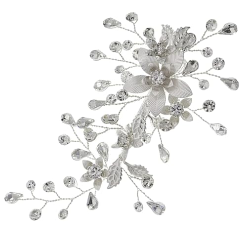 CALLARON Blumenhaarspange Mit Strass Für Braut Hochzeit Mädchen Frauen Haarnadeln Blume Clip Haarschmuck Kopfschmuck Für Dutt Langes Haar Locken von CALLARON