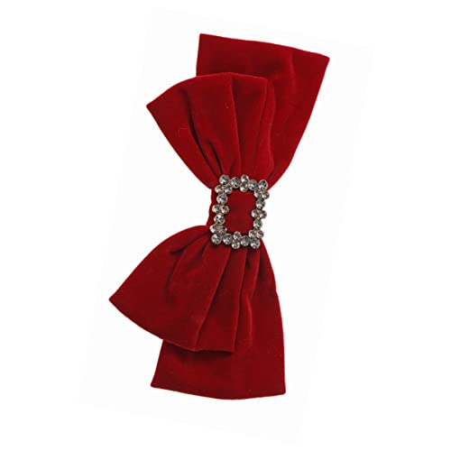 CALLARON Bogen-Pferdeschwanz-Kopfschmuck haar spangen haarclips brauthaatschmuck hairclip Haarschmuck für Frauen Hochzeit Bogen Feder Haarspange Haarspangen mit Bogenfeder Flanell rot von CALLARON