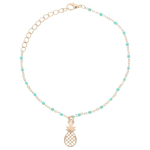 CALLARON Bohemian Fußkette mit Ananas Design Doppellagige Ankerkette für Frauen Kreative Strandkette Bunten Perlen Verstellbar und Langlebig von CALLARON