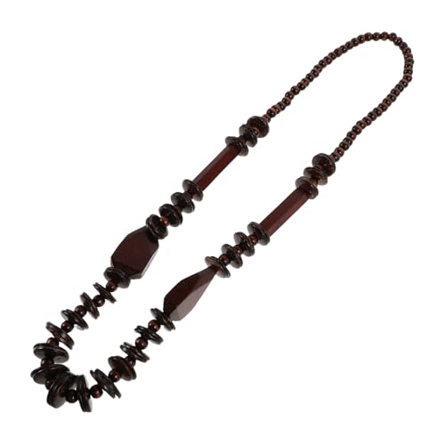 CALLARON Boho Chunky Coconut Shell Beaded Necklace Handmade Holzperlen Schmuck Leicht Hautfreundlich Ethno-stil Für Sommer Strand Luau Party Damen Herren von CALLARON