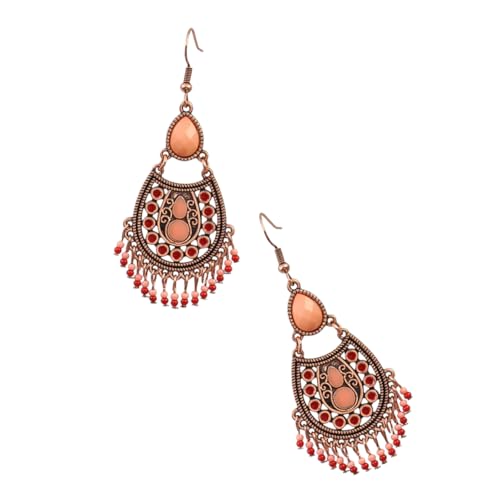 CALLARON Boho Ohrhänger Damen mit Katzenauge und Metallfransen Quasten Ohrringe Auffälliger Schmuck für Party Alltag und Besondere Anlässe von CALLARON