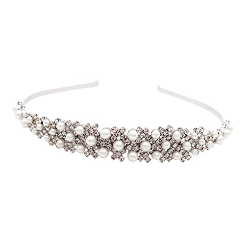 CALLARON Strass-stirnband Mit Perlen Für Brautschmuck Hochzeits-haarschmuck Aus Silbernes Stirnband Für Haar Zubehör Bei Festen von CALLARON