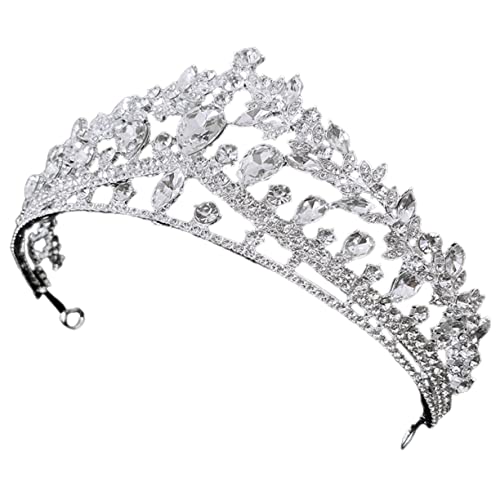 CALLARON Braut Tiara mit Strasssteinen Elegantes Diadem für Hochzeit und Partys Kopfbedeckung für Mädchen Einfach zu Tragen Fotorequisit von CALLARON