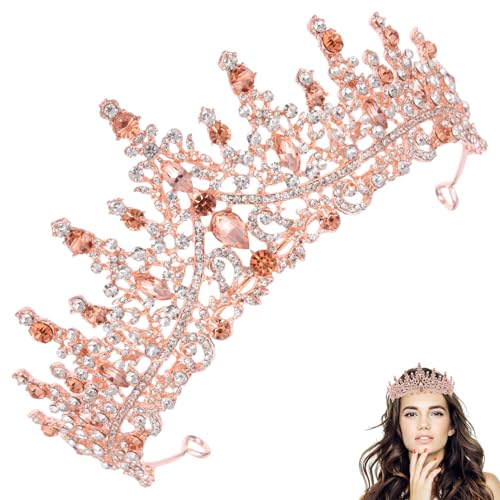 CALLARON Brautkopfschmuck Brautkrone Diademe Braut Stirnband Braut Tiara Stirnband Hochzeit Haarschmuck Für Mädchen Frauen Geburtstags-tiara Kronenkopfschmuck Zarte Krone von CALLARON