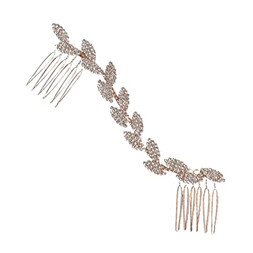CALLARON Brautschmuck Kopfschmuck Mit Funkelnden Kristallblättern Eleganter Haarkamm Für Hochzeiten Haarpflegezubehör Goldene Haarklammer Für Damen Hochzeitsaccessoire von CALLARON