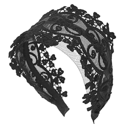 CALLARON Breites Spitzenstirnband für Damen Haarschmuck für Partys Weiches Haargummi Vintage Kopfschmuck Zartes Design für Mädchen von CALLARON