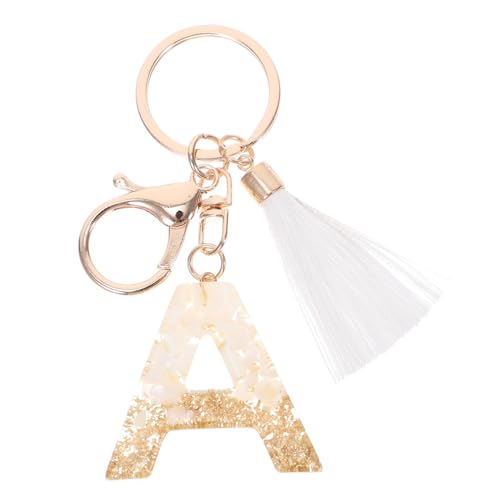 CALLARON Alphabet Schlüsselanhänger Mit Quaste Elegantes Design Für Schlüssel Taschen Und Dekoration Personalisierbarer Schlüsselring Für Auto Büro Und Alltag von CALLARON