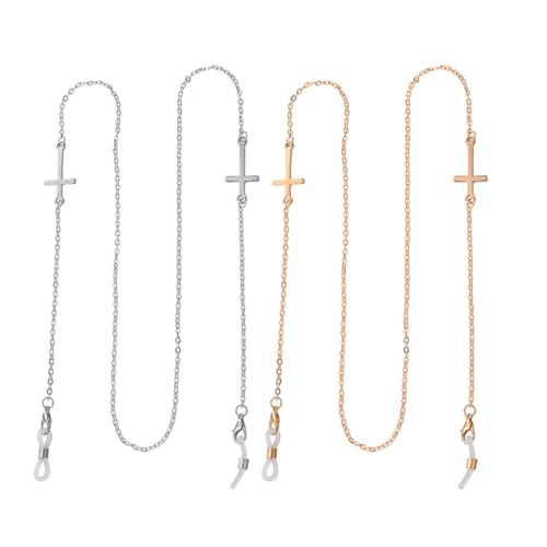 CALLARON Brillenketten Kreuz 2 Stück Um Den Hals Brillenband Brillenschnurhalter Brillenband Brillenkette Brillenkordel Lanyard Für Damen von CALLARON