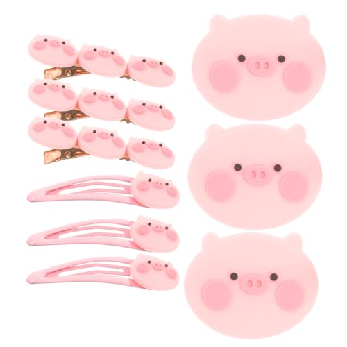 CALLARON Cartoon Schwein Haarspangen 9 Stück Niedliche Haarklammern für Mädchen Robuste und Haaraccessoires für Alltag und Besondere Anlässe Süße Haarschmuck für Kinder von CALLARON
